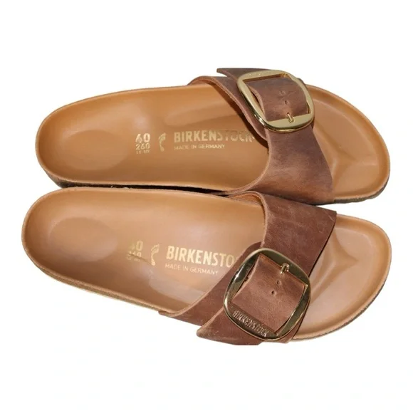 Birkenstock | Madrid Big Buckle Sandals | Cognac | Size 40 | Narrow Fit - Picture 2 of 15